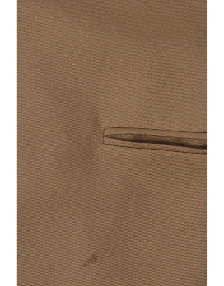 Genny Chaqueta larga para mujer con 3 botones, talla 12, lana caqui grande