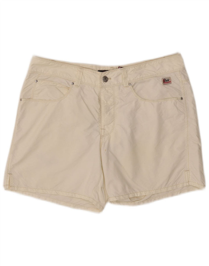 Roy Rogers Pantalones cortos casuales para mujer IT 48 XL W34 Poliamida blanco roto