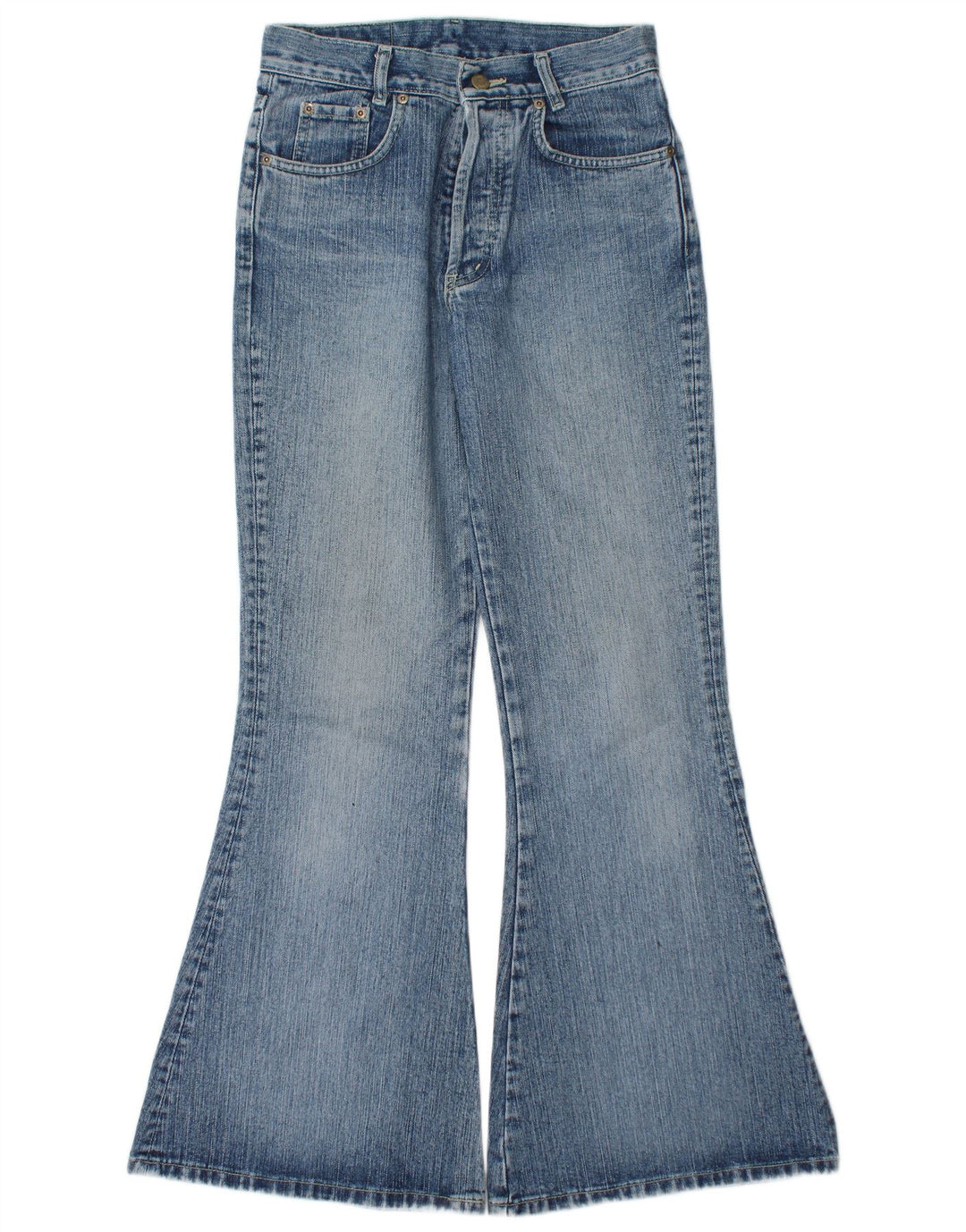 Vintage mujer jeans acampanados IT 40 Pequeño W27 L31 Azul
