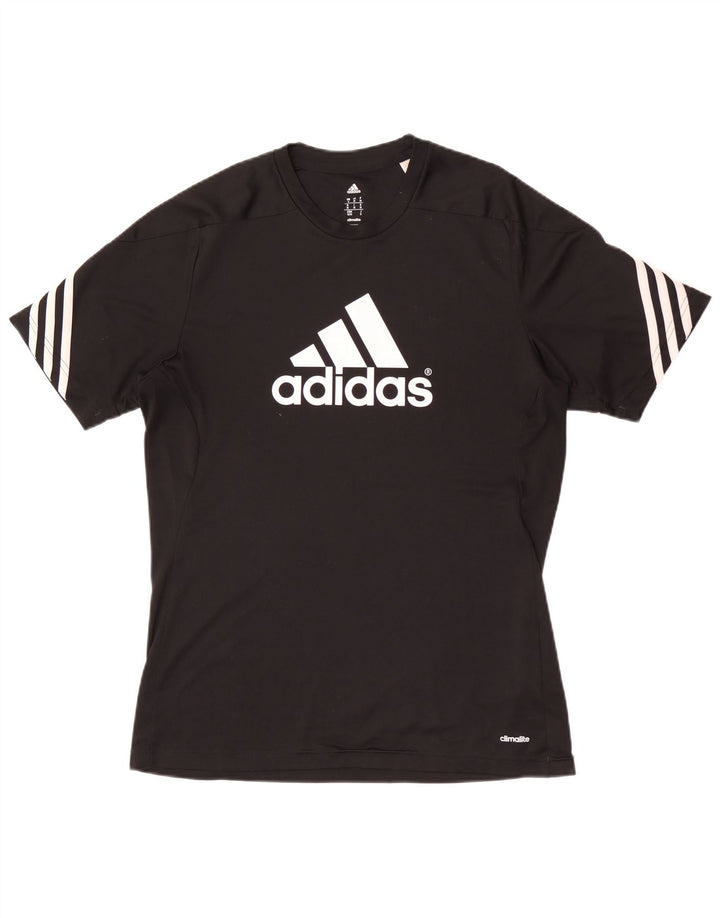 Adidas Mens Climalite Graphic Camiseta Top Mediano Negro