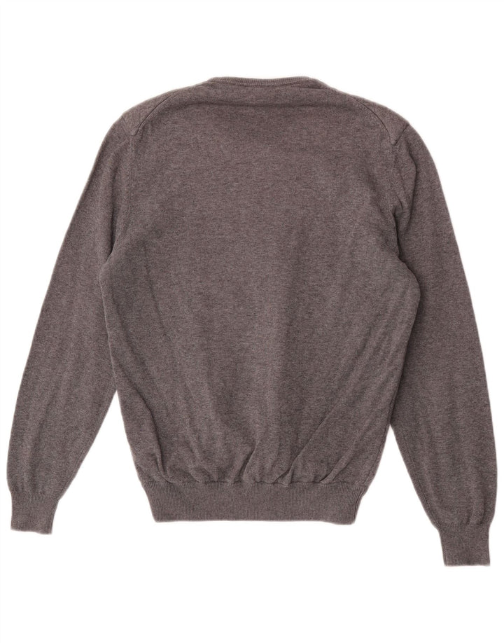 Massimo Dutti Jersey de Cuello Redondo para Mujer UK 44 Poliéster Gris Medio