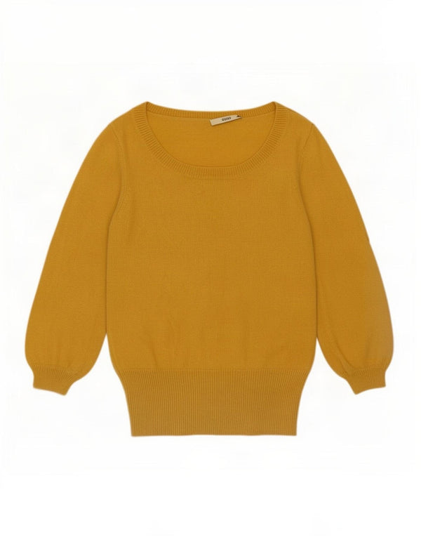 Oasis Jersey de manga 3/4 con cuello barco para mujer UK 6 XS Poliamida amarilla