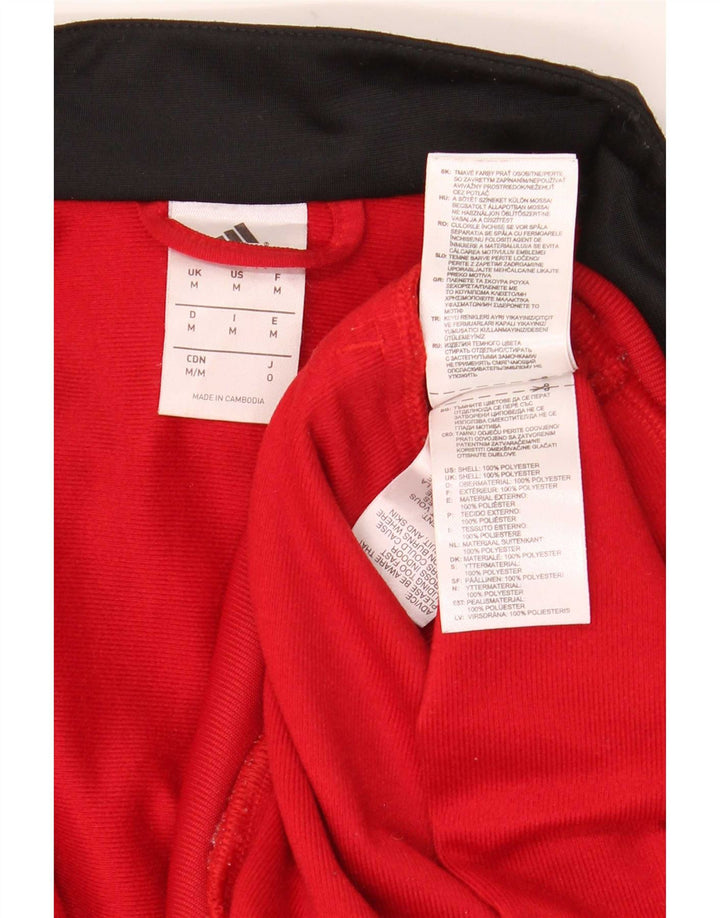 Adidas Hombre Chándal Top Chaqueta Medio Rojo Colorblock Poliéster