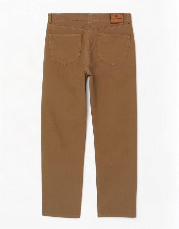 Ermenegildo Zegna Pantalones rectos informales para hombre W34 L30 Algodón beige