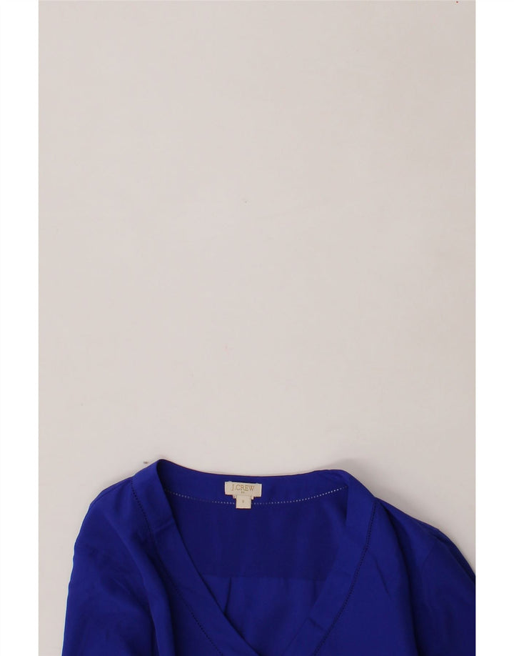J. CREW Womens Long Sleeve Blouse Top UK 10 Small Blue Polyester Vintage J. Crew and Second-Hand J. Crew from Messina Hembry 