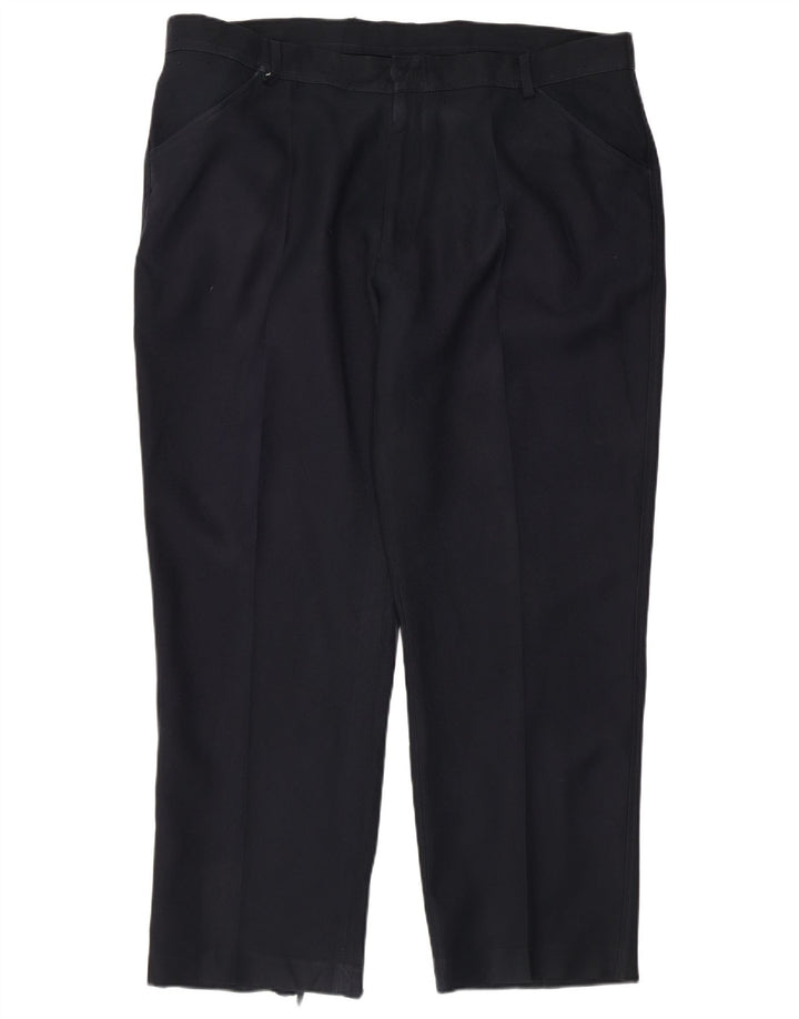 Farah Pantalones Casuales Rectos Para Hombre W42 L29 Poliéster Azul Marino
