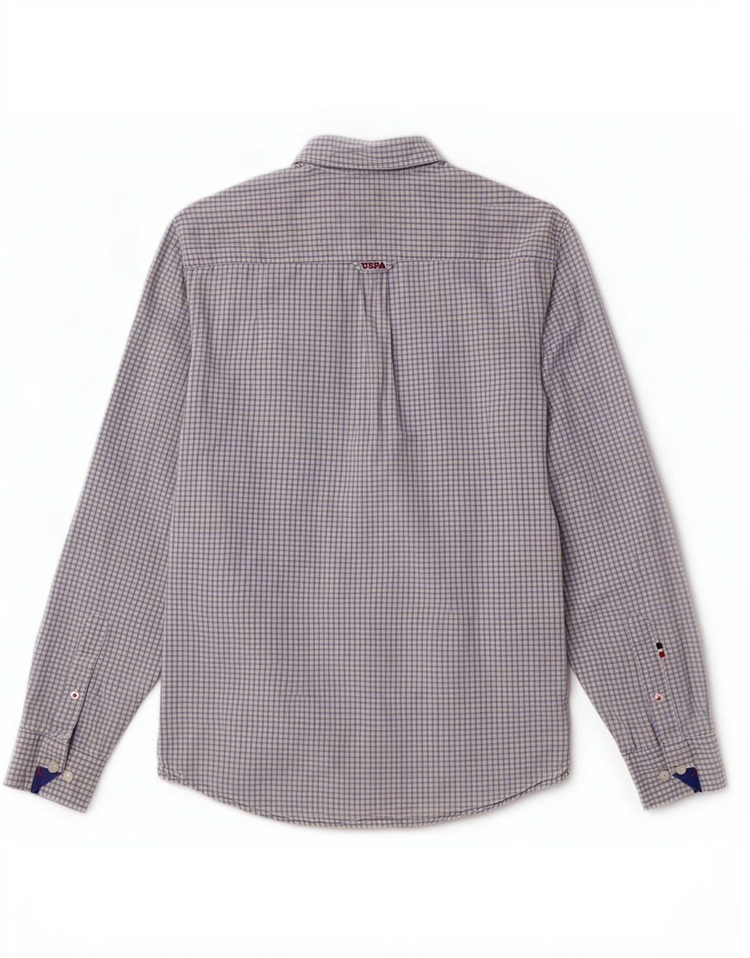 Asociación de Polo de EE. UU. Camisa Hombre Algodón Vichy Azul Medio