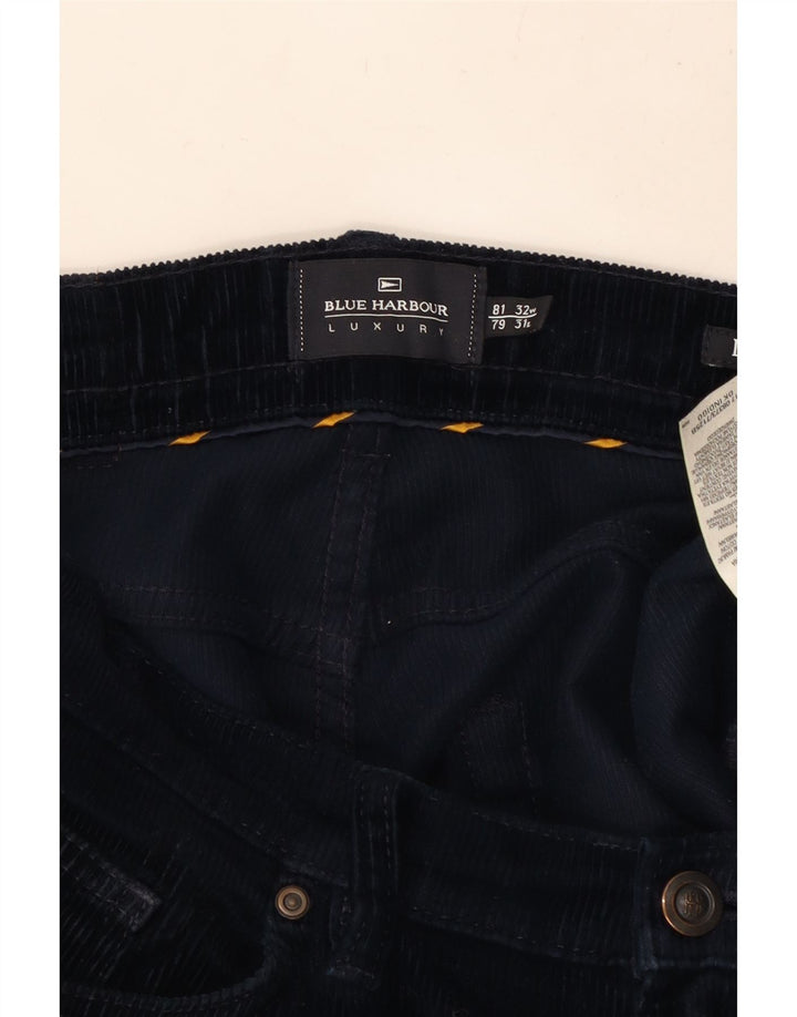 MARKS & SPENCER Pantalones rectos de pana para hombre W32 L31 Algodón azul marino