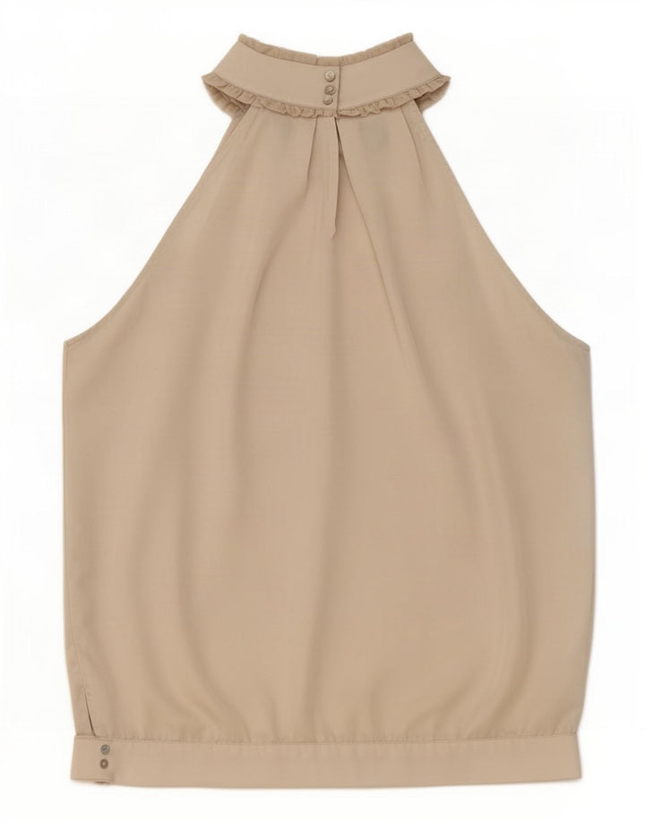 Zara Mujer Halter Top UK 44 Poliéster Beige Medio