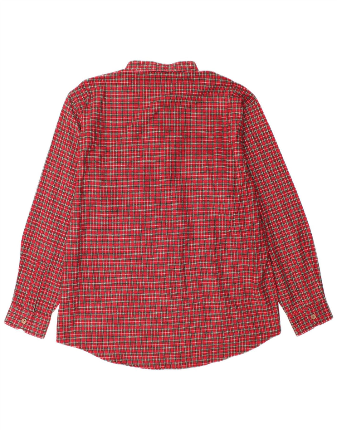 Camisa de franela Crown para hombre Talla 43 Algodón a cuadros rojos grandes