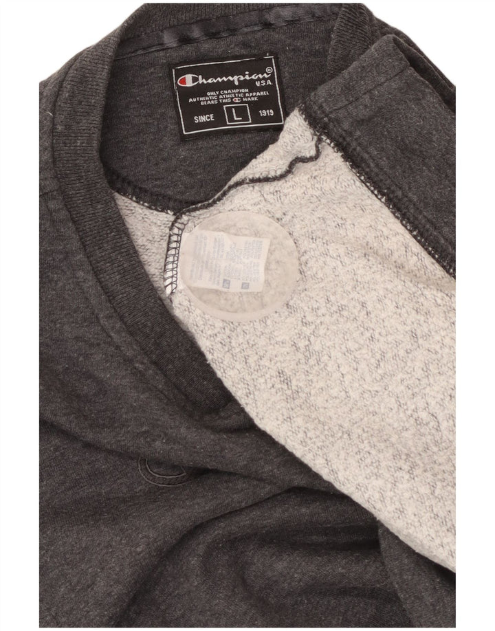 CHAMPION Sudadera gráfica para mujer Jumper UK 16 Large Grey Cotton