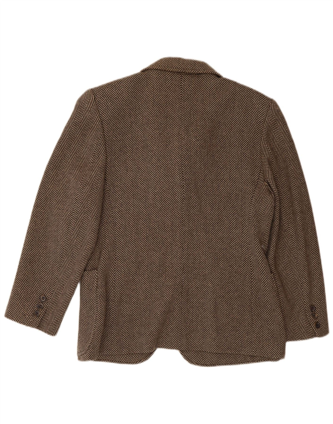 Piombo Chaqueta Blazer De Mujer De 3 Botones IT 44 Lana De Espiga Marrón Medio
