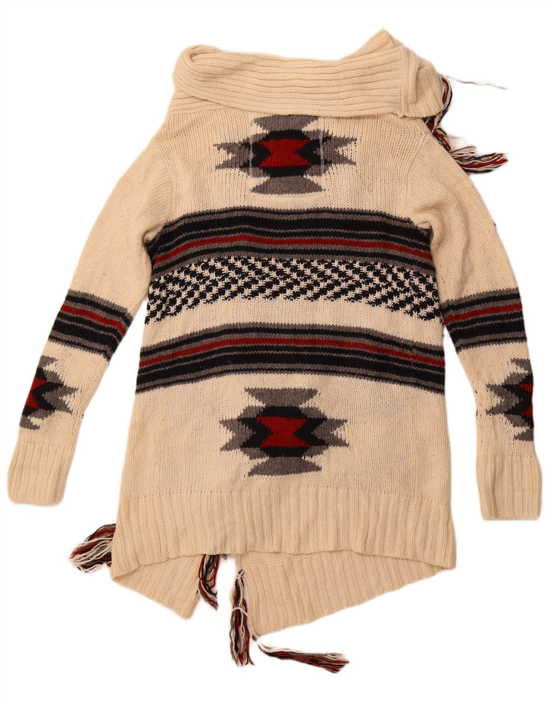 SUPERDRY Suéter tipo cárdigan largo para mujer UK 40 Medium Off White