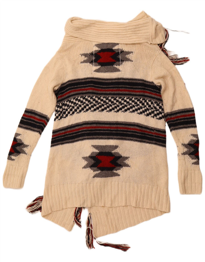 SUPERDRY Suéter tipo cárdigan largo para mujer UK 40 Medium Off White