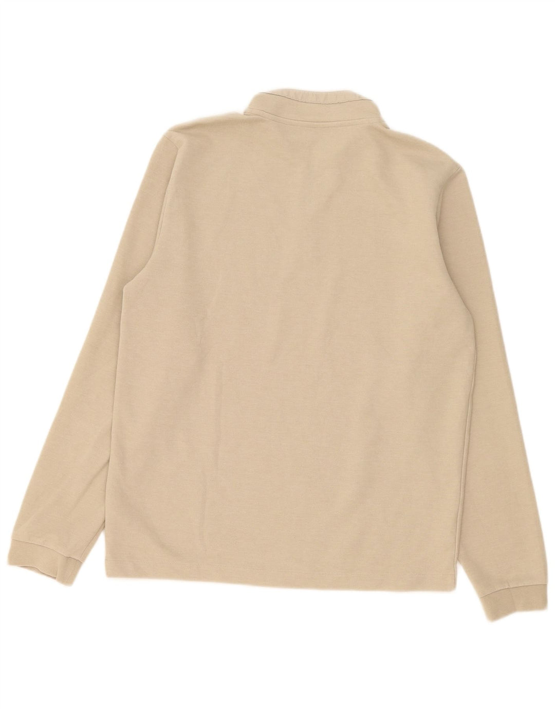 Marks & Spencer Top con cremallera de 1/4 para hombre, manga larga, algodón beige medio