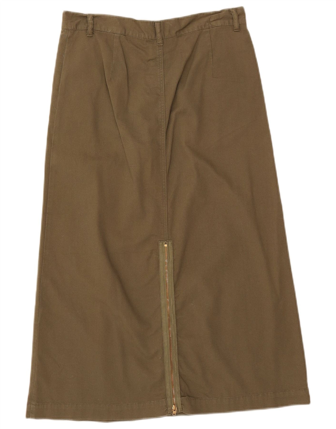 Benetton Falda Acampanada IT 40 Small W28 Algodón Caqui