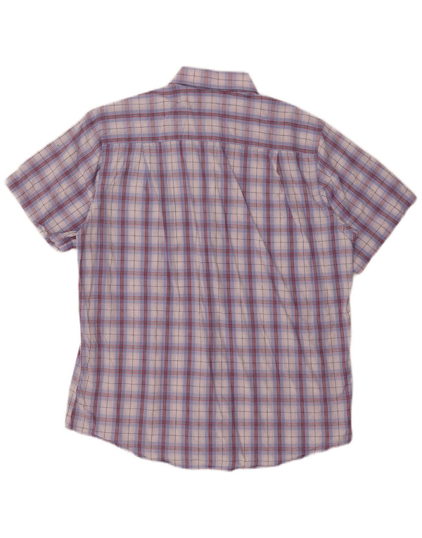 Camisa Charro Hombre Manga Corta XL Algodón Cuadros Morado