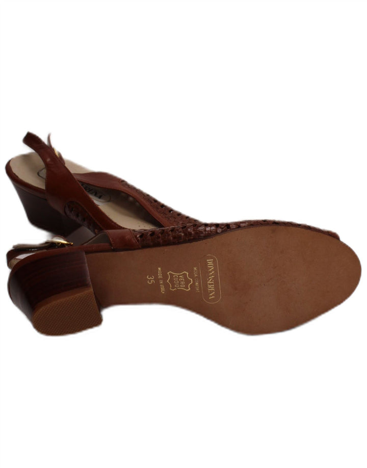 Donna Serena Sandalias de cuero para mujer Talla UK 2.5 Cuero marrón