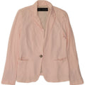 Zara Chaqueta Blazer De 1 Botón Para Mujer UK 44 Grande Viscosa Rosa