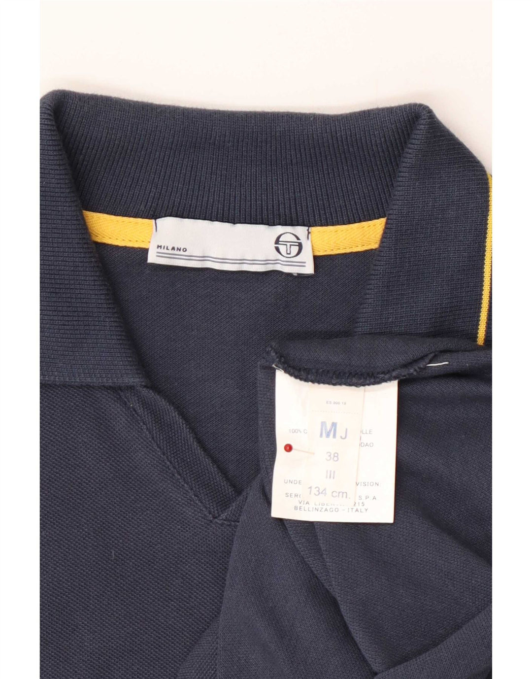 Sergio Tacchini Polo para mujer UK 12 Medium Azul marino Algodón