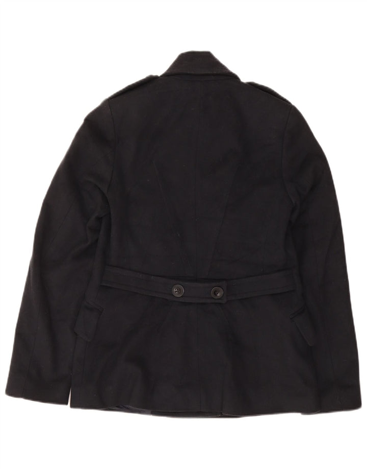 Reiss Chaquetón militar para mujer UK 10 Small Lana azul marino