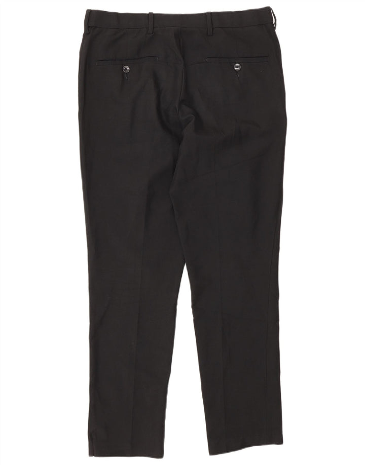 Marks & Spencer Pantalones chinos ajustados para hombre W32 L29 Poliéster negro