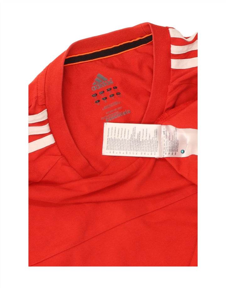 Adidas Mens Climalite Camiseta Top Medio Rojo Algodón