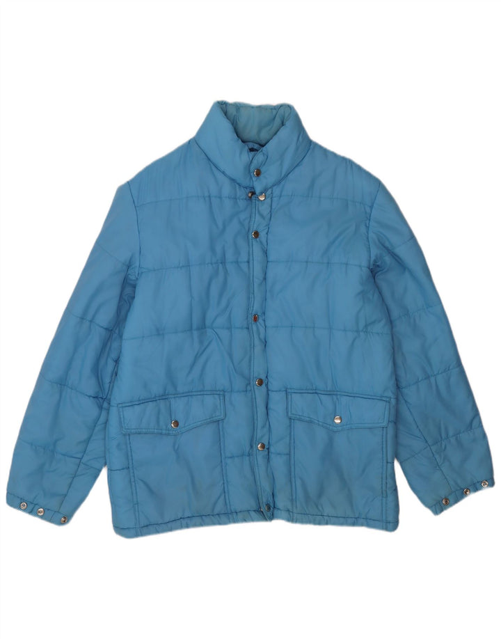 Vintage hombres chaqueta acolchada Reino Unido 40 azul grande