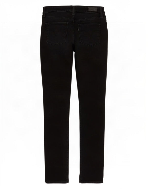 Levi's Vaqueros ajustados de talle medio Demi Curve para mujer W24 L32 Algodón negro