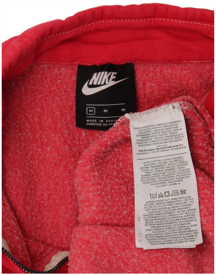 Nike - Sudadera extragrande con cuello y cremallera para mujer, talla 40, algodón rosa mediano