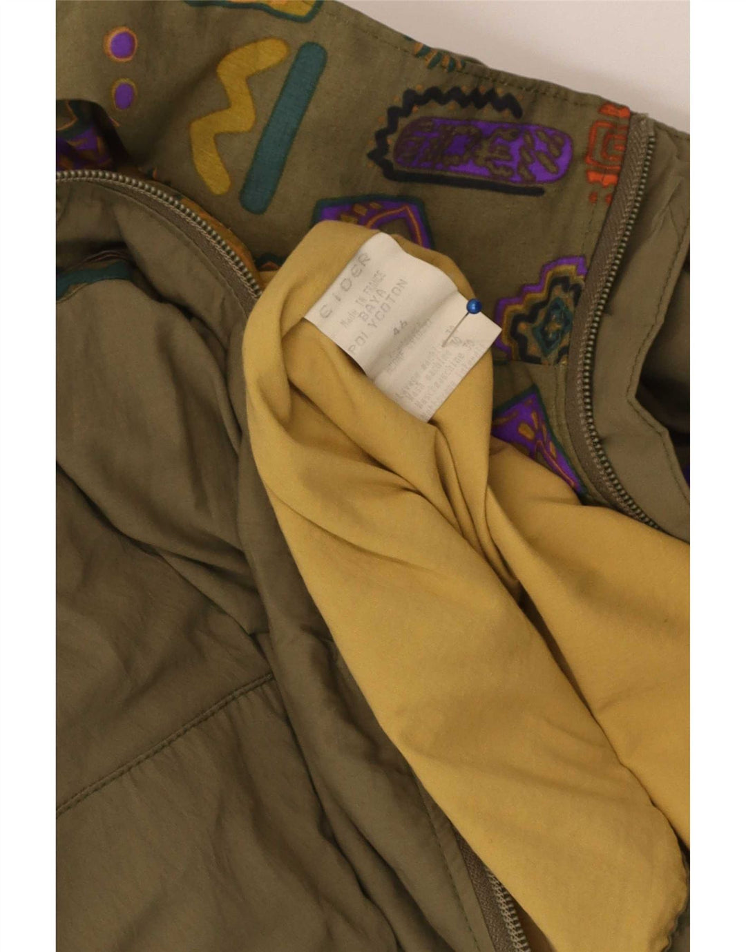 Cider Chaqueta utilitaria para hombre EU 46 Small Khaki Algodón geométrico