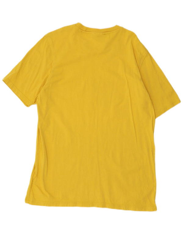 Adidas Hombre Camiseta Gráfica Top Algodón Amarillo Medio