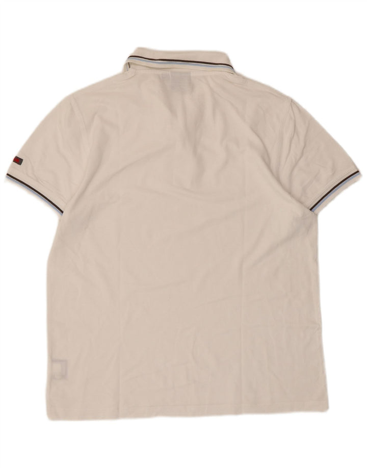 Slam Polo para hombre de algodón blanco grande