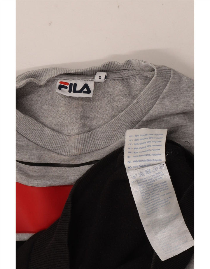 Fila Sudadera gráfica para mujer Jumper UK 10 Small Grey Colourblock