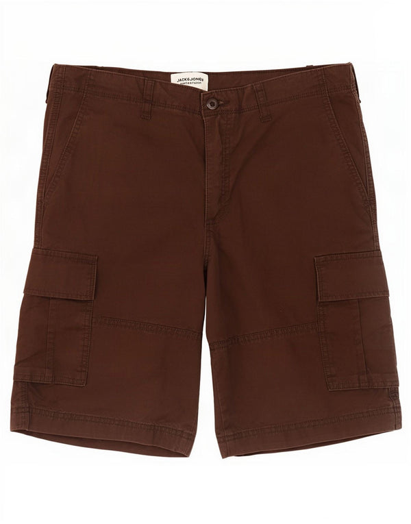 Jack & Jones Mens Cargo Shorts Large W34 Algodón Marrón