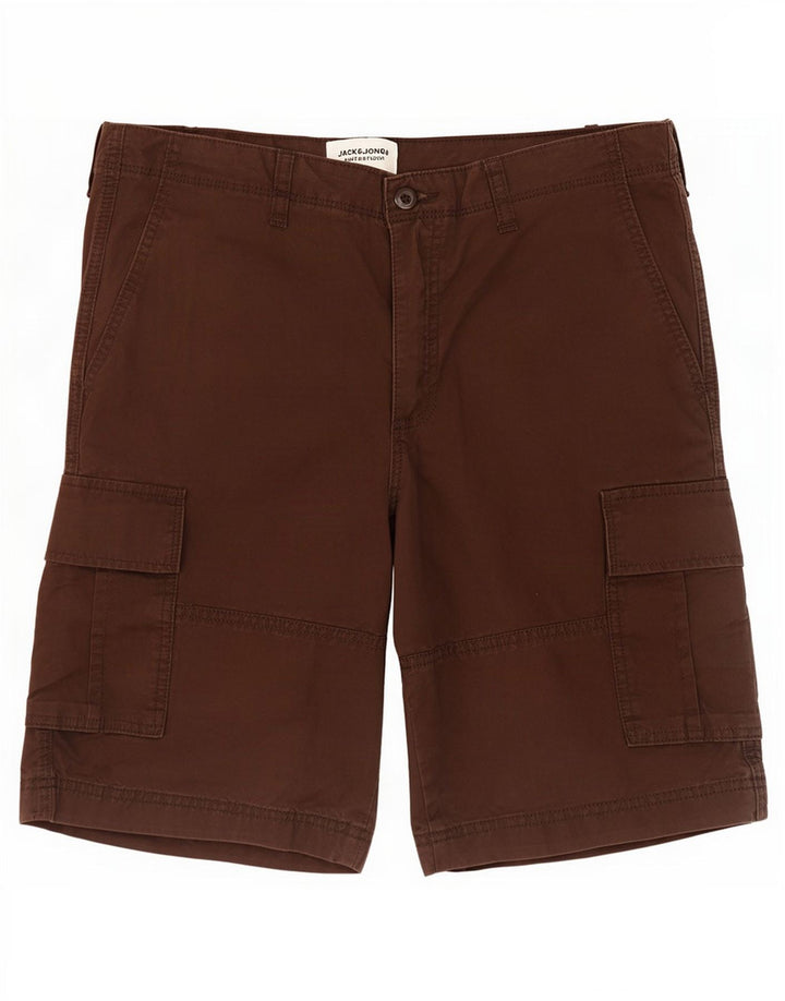 Jack & Jones Mens Cargo Shorts Large W34 Algodón Marrón