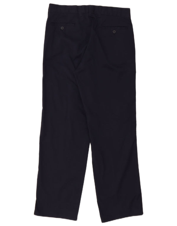 Armani Pantalón chino recto para hombre IT 46 Small W30 L30 Poliéster azul marino