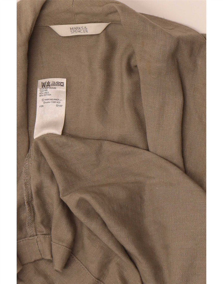 Marks & Spencer Abrigo tipo bata para mujer Reino Unido 44 Lino gris medio