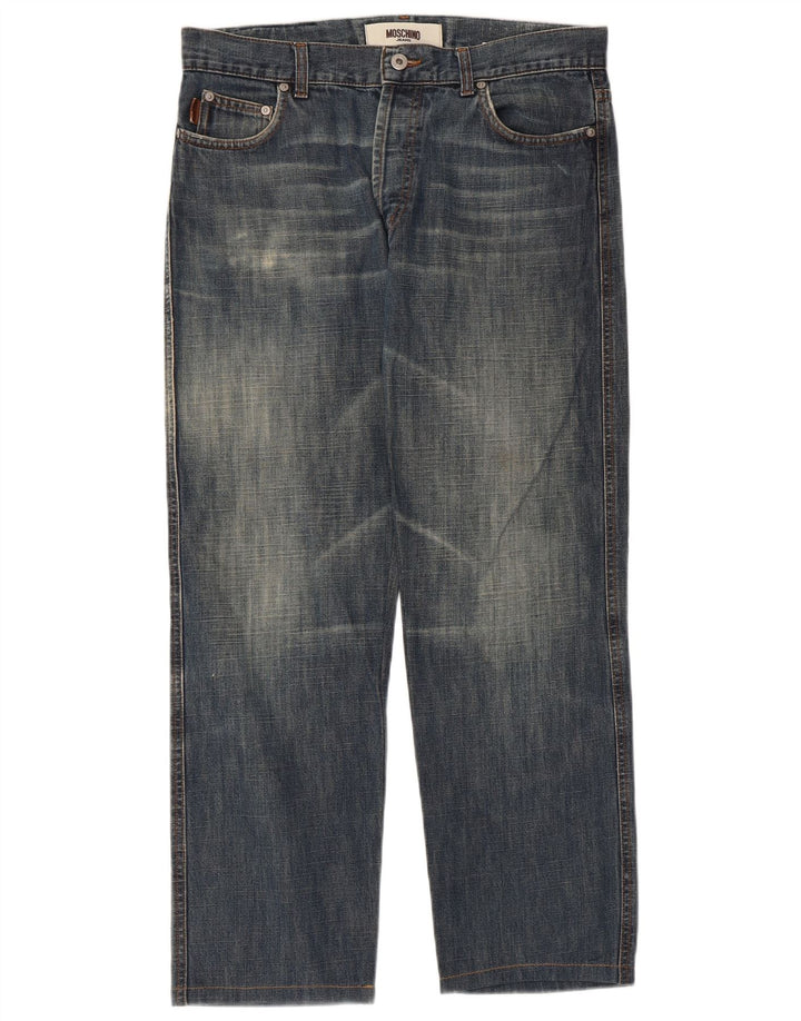 MOSCHINO Vaqueros Rectos Hombre W34 L27 Algodón Azul