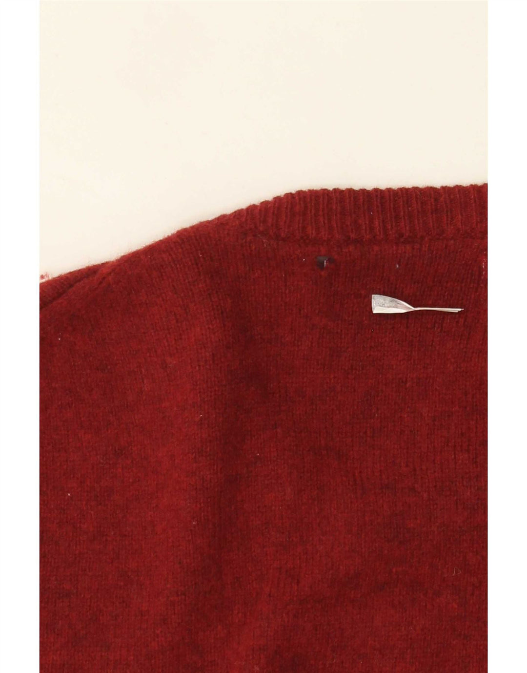 Marks & Spencer - Jersey de cuello redondo para hombre, talla grande, de lana de cordero color burdeos