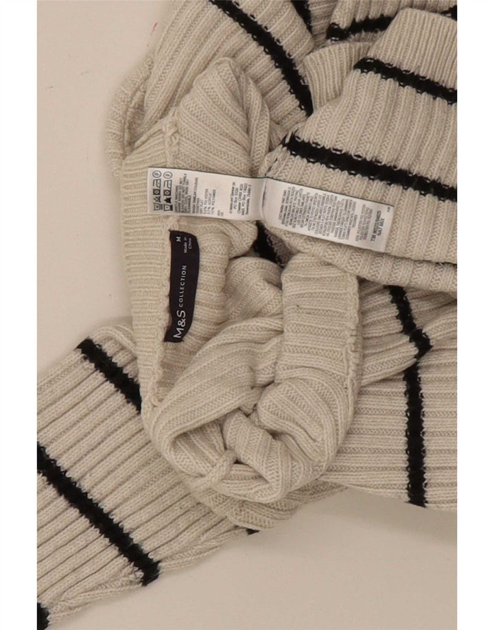 Marks & Spencer Suéter tipo jersey con cuello redondo para mujer UK 12 Medium Off White