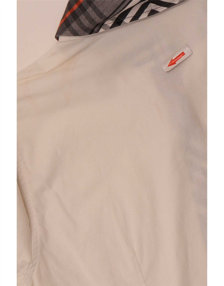 Naracamicie Camisa para mujer US 0 XS Algodón a cuadros blancos