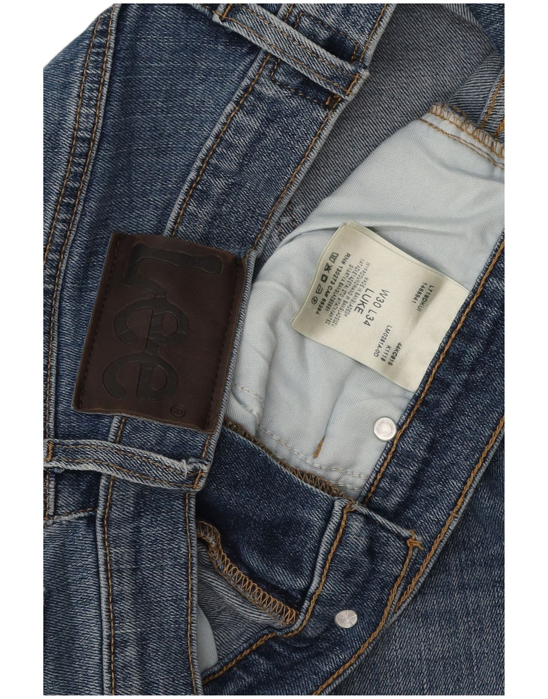 Vaqueros Lee Luke Slim para Hombre W30 L27 Algodón Azul