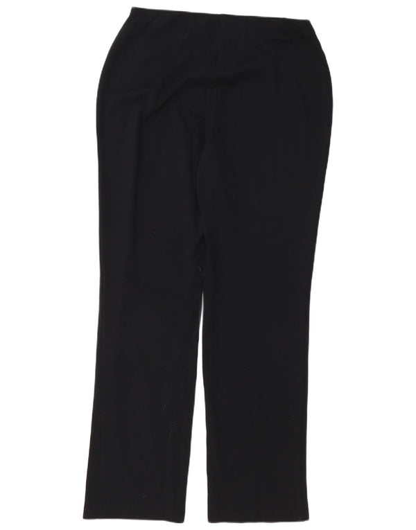 Marks & Spencer Pantalones Casuales Rectos para Mujer UK 12 Medium W32 L31 Negro