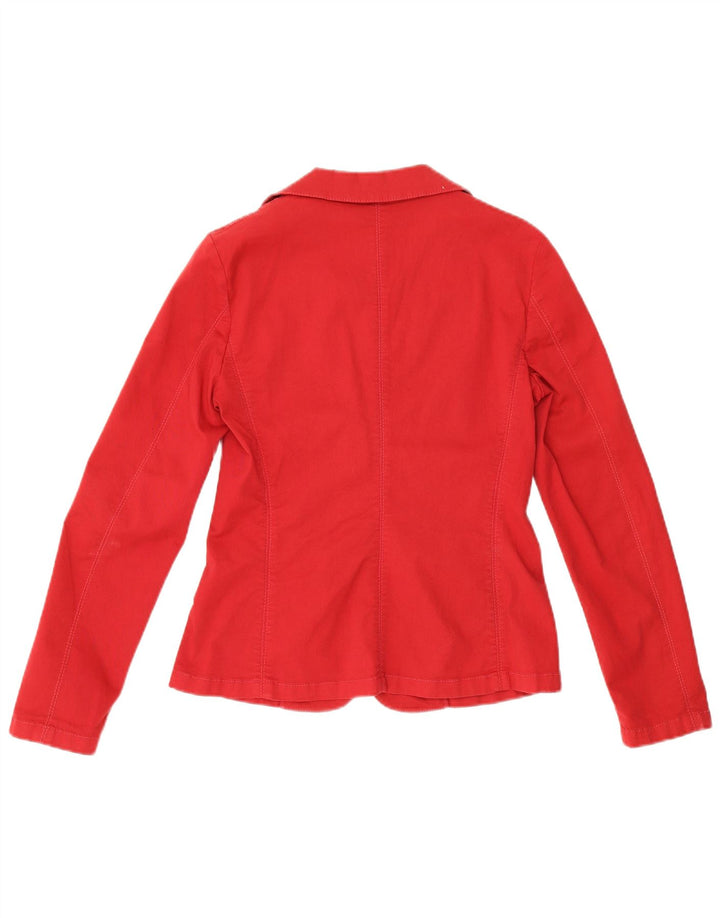 Marella Chaqueta Blazer de 2 Botones para Mujer UK 10 Small Red Cotton