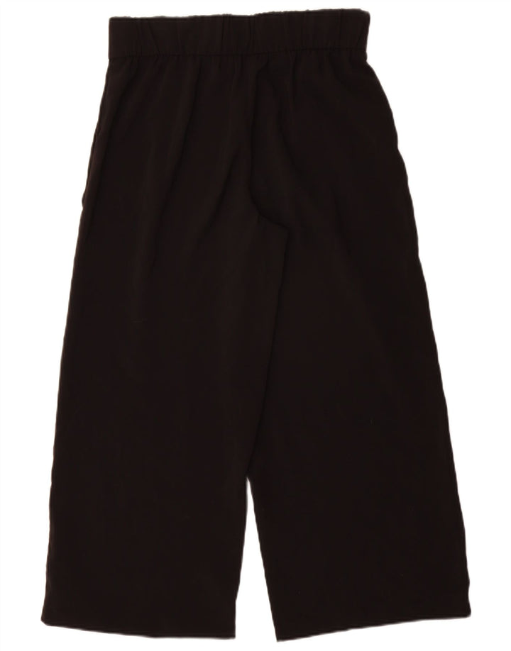 Zara Mujer Pantalones Cortos De Pierna Ancha Pequeños W26 L25 Poliéster Negro