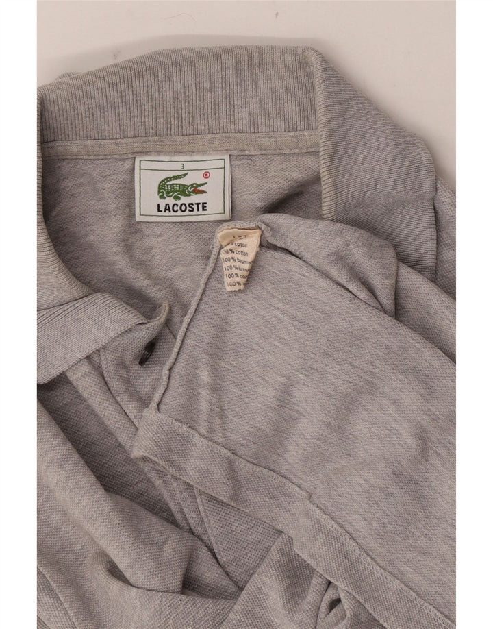 Polo Lacoste para hombre talla 3 pequeño algodón moteado gris