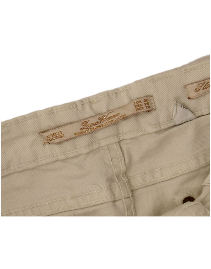 Zara Mujer Pantalones Casuales Slim EU 38 Small W28 L26 Blanco Roto