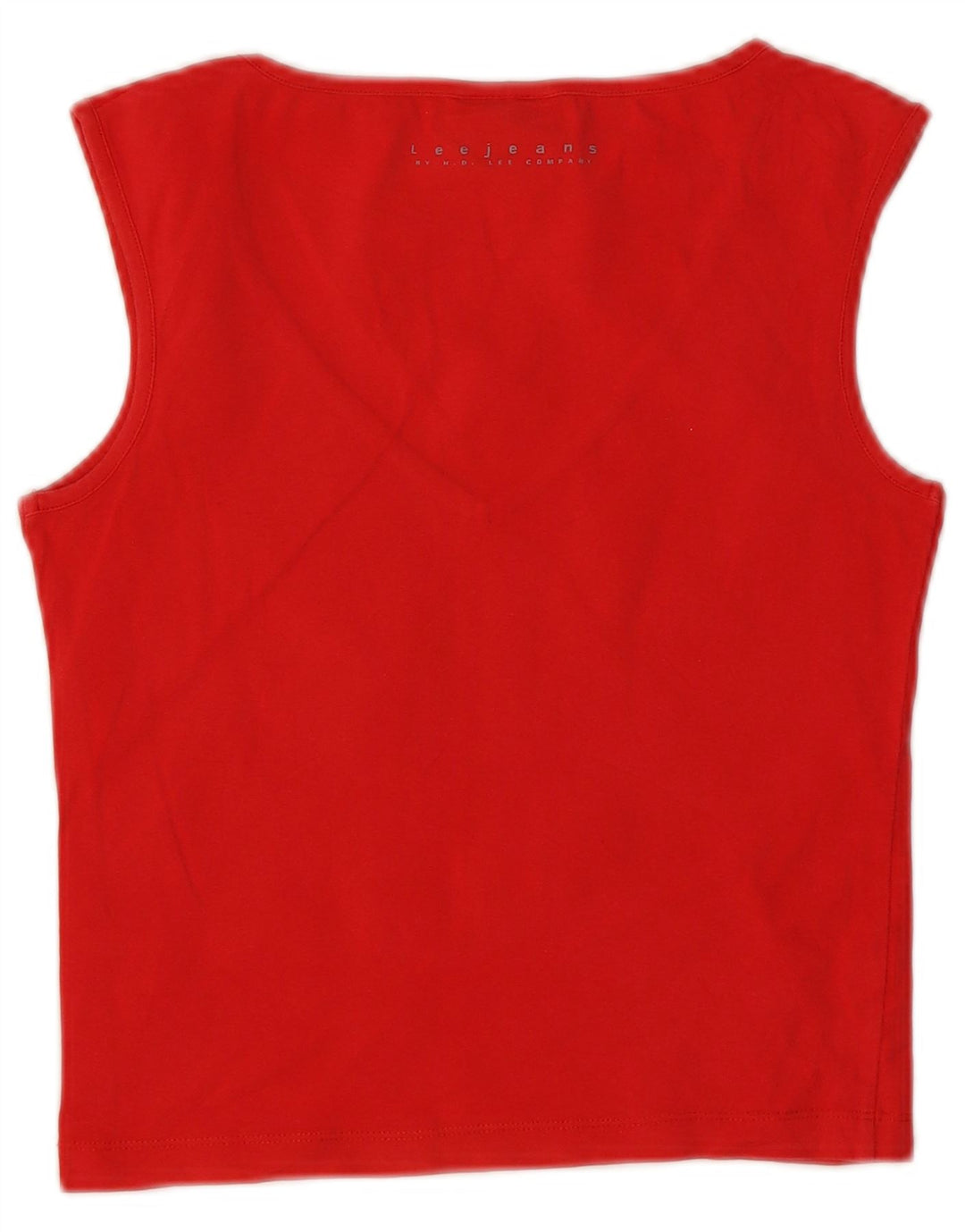 Lee Top corto sin mangas para mujer UK 44 Grande Algodón rojo