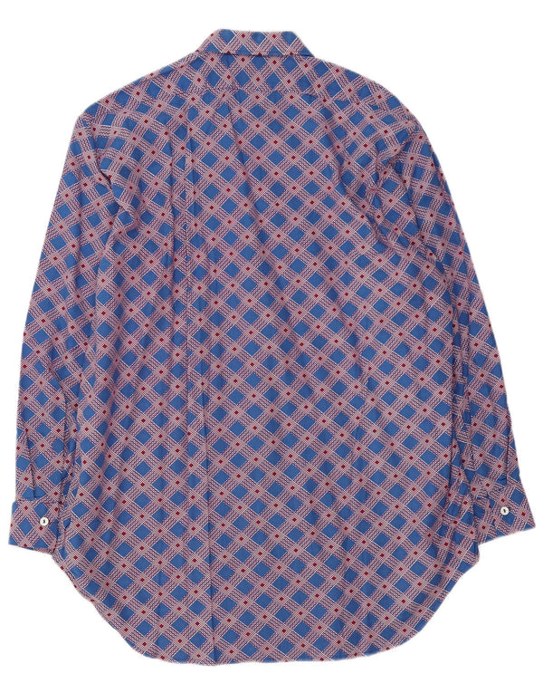 Camisa vintage para hombre con cuadros azules grandes